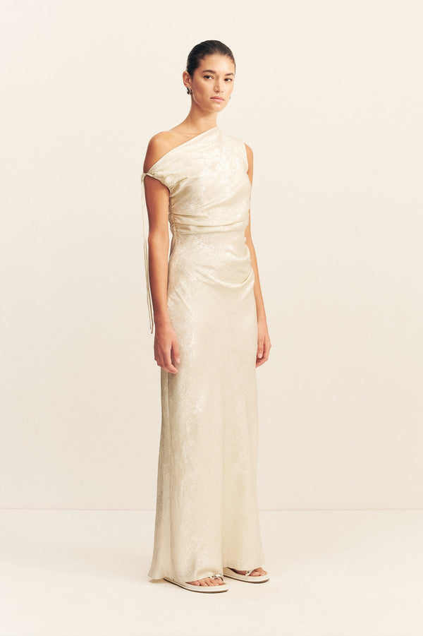 CALDER GATHERED MAXI DRESS - BUBBLY