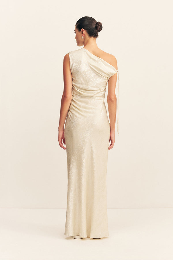 CALDER GATHERED MAXI DRESS - BUBBLY