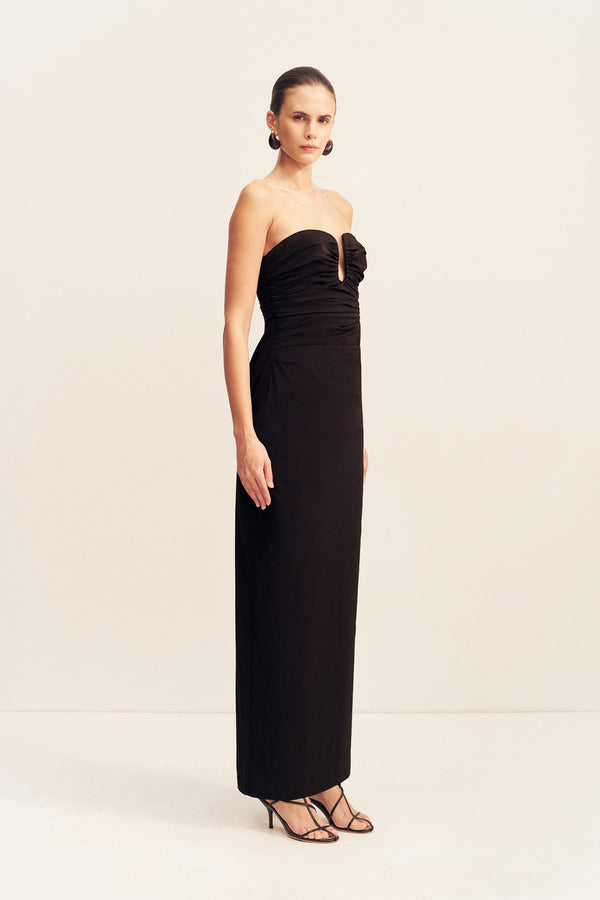 CAMPBELL STRAPLESS U WIRE MAXI DRESS - BLACK