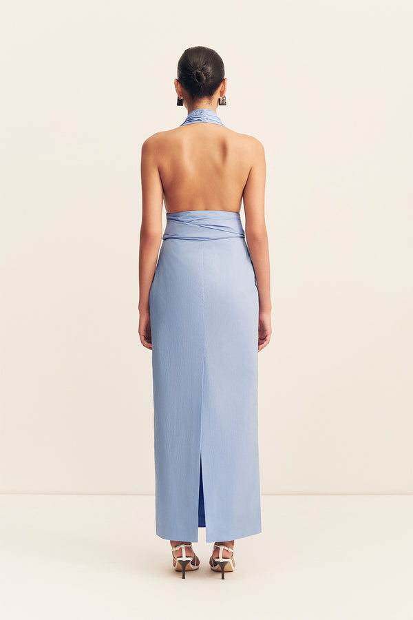 Campbell Halter Plunged Maxi Dress | Azurine | Dresses
