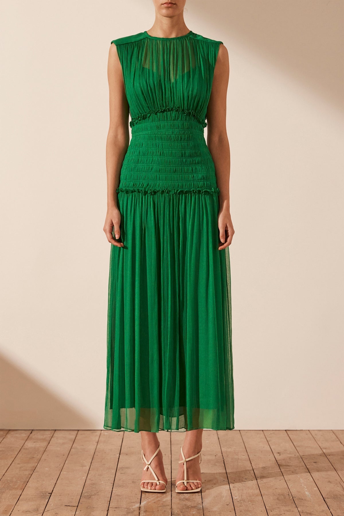 Malina Round Neck Midi Dress | Tree Green | Dresses | Shona Joy – Shona ...