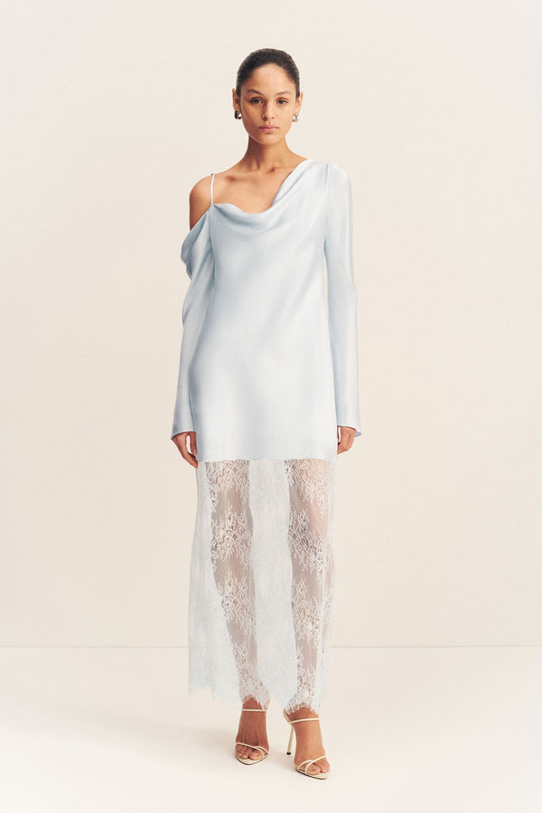 LABYRINTH LACE LONG SLEEVE MAXI DRESS - PALE BLUE_F