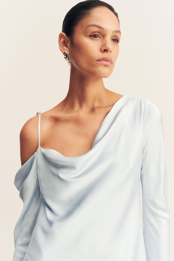 LABYRINTH LACE LONG SLEEVE MAXI DRESS - PALE BLUE_D