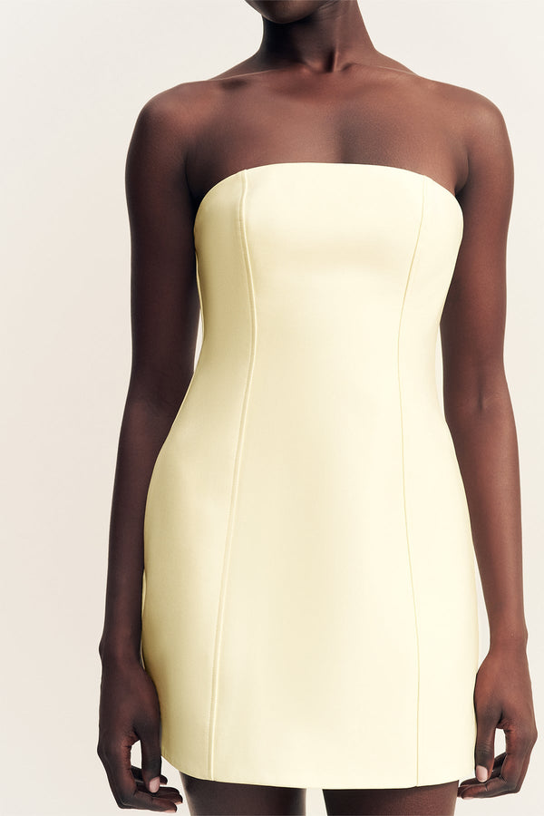 OTIS PANELLED STRAPLESS MINI DRESS - YUZU