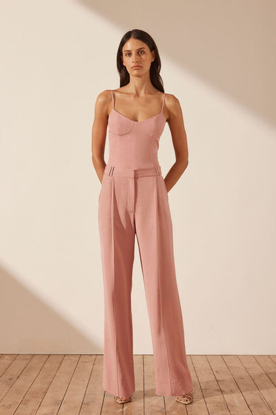 Zara ruffled hot pink wrap crossover jumpsuit