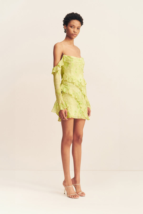 MILLER LONG SLEEVE RUFFLE MINI DRESS_A