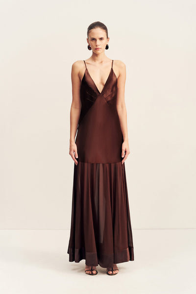 Moraya Plunged Maxi Dress | Coffee | Dresses | Shona Joy – Shona