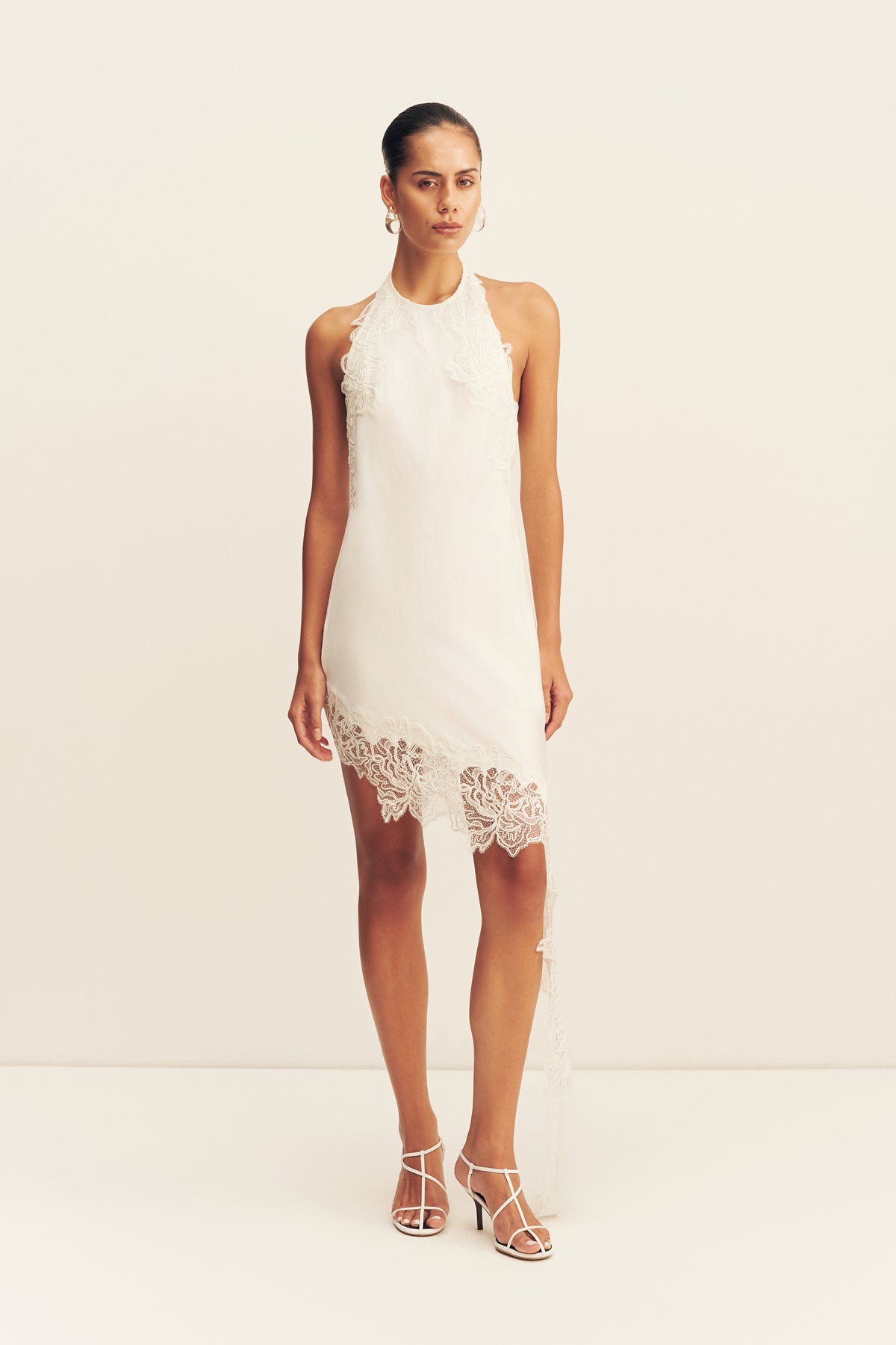 Eniko Lace Open Back Mini Dress | Ivory | Dresses | Shona Joy