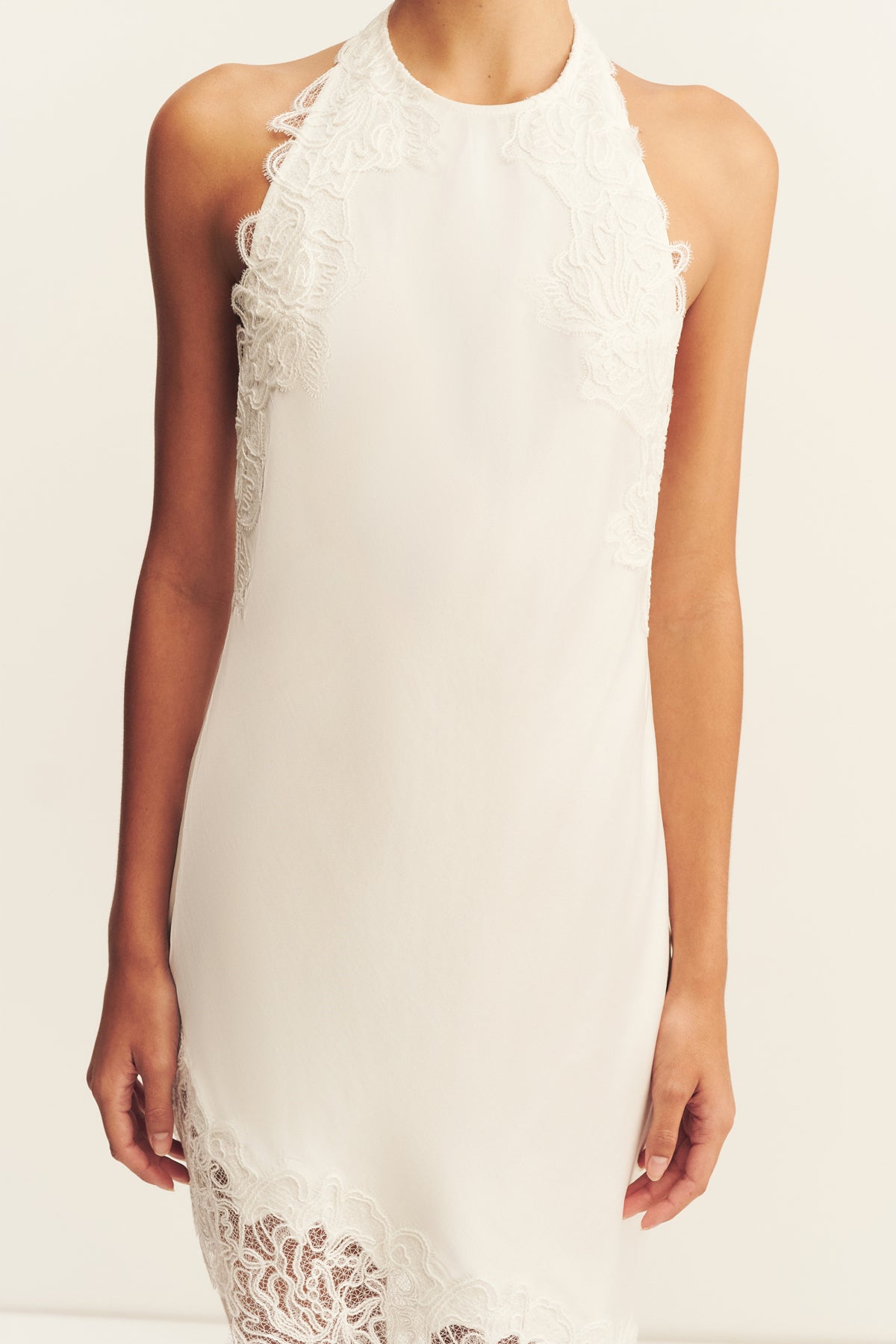 Eniko Lace Open Back Mini Dress | Ivory | Dresses | Shona Joy