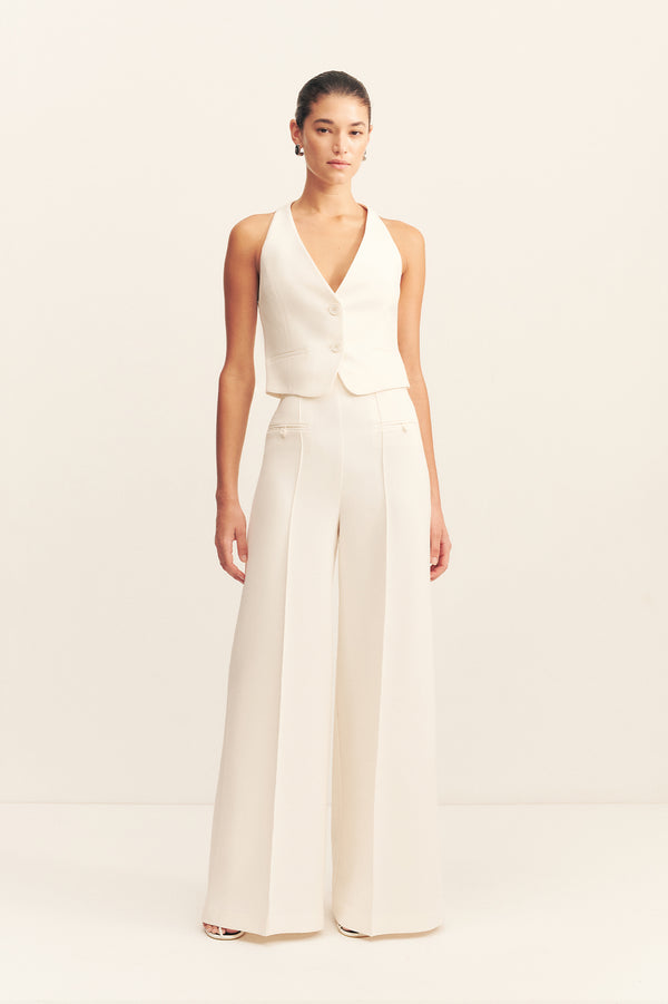 AMURA HIGH WAISTED WIDE LEG PANT - CREAM