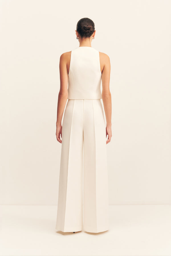 AMURA HIGH WAISTED WIDE LEG PANT - CREAM