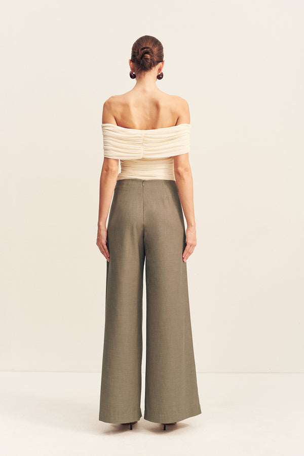 ASHER WIDE LEG PANT - ROCK