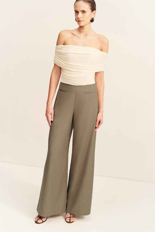 ASHER WIDE LEG PANT - ROCK