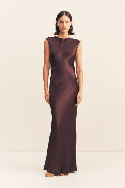 Shona Joy - La Lune Cowl Back Maxi Dress - Espresso - Bridesmaids Dress Shona Joy - La Lune Cowl Back Maxi Dress - Espresso - Bridesmaids Dress