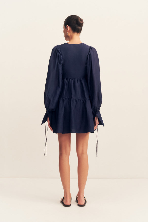 CELESTE LONG SLEEVE MINI DRESS - MIDNIGHT
