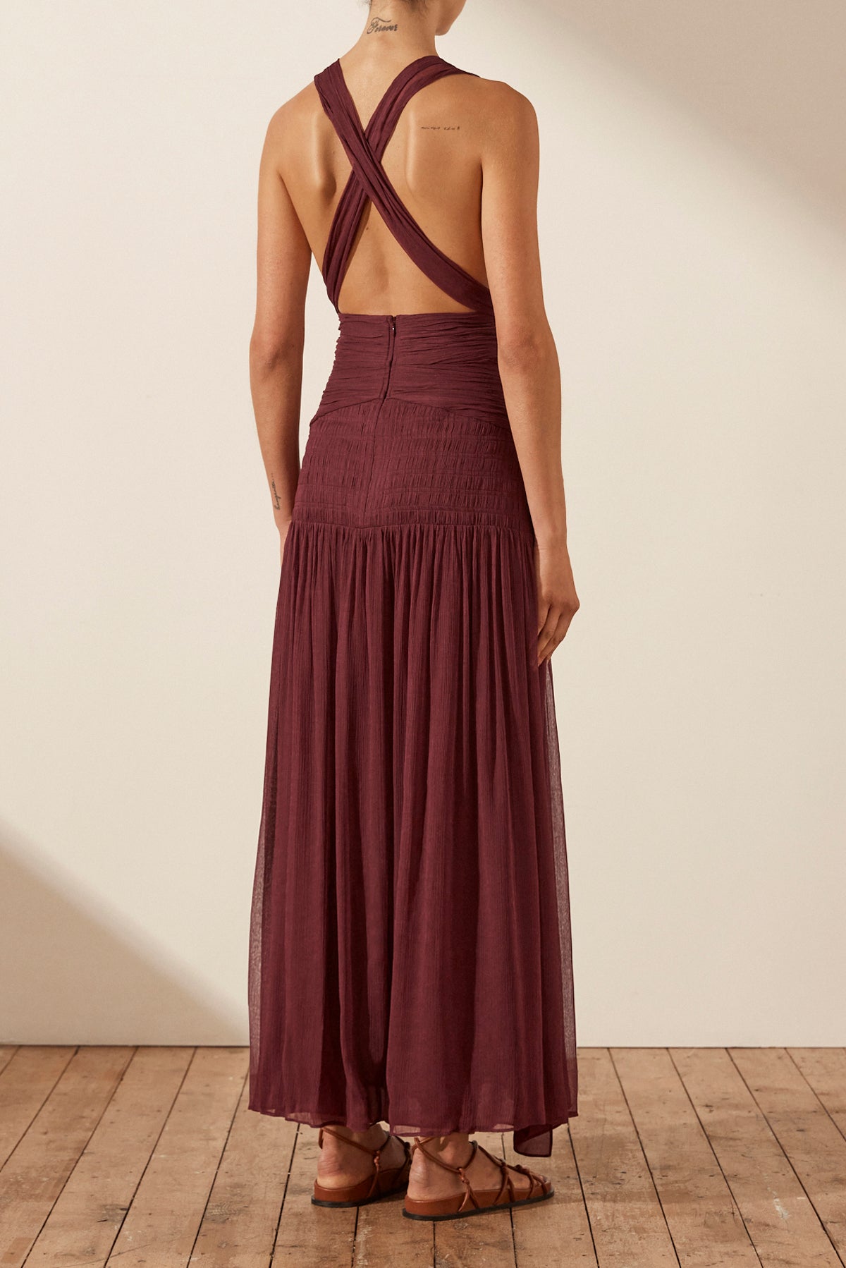 Tie back shop midi dress