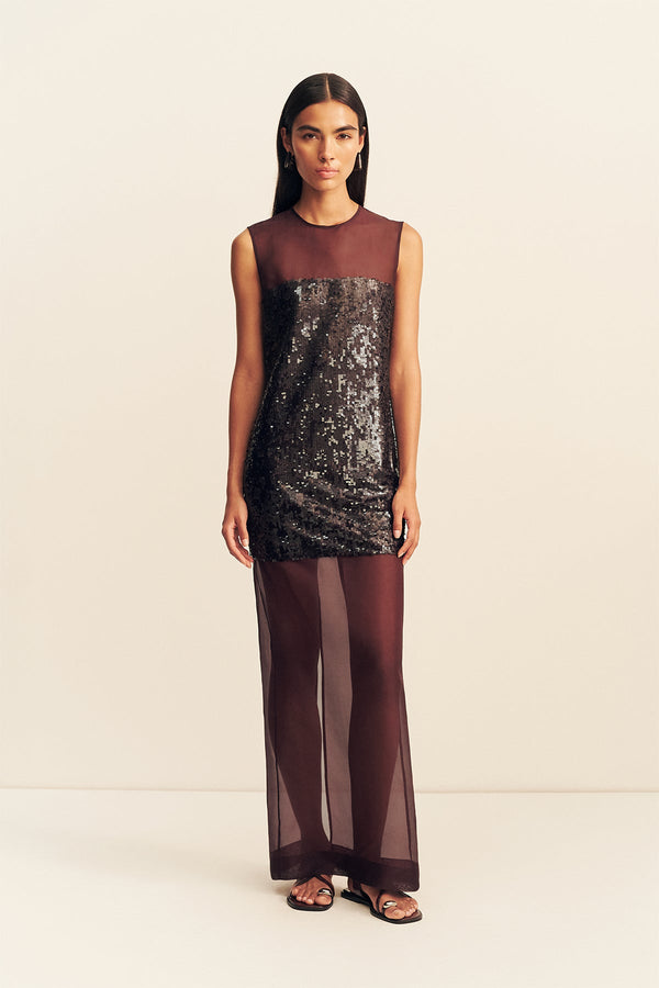 AMERIE SILK SEQUIN MAXI DRESS - PORT ROYALE_F