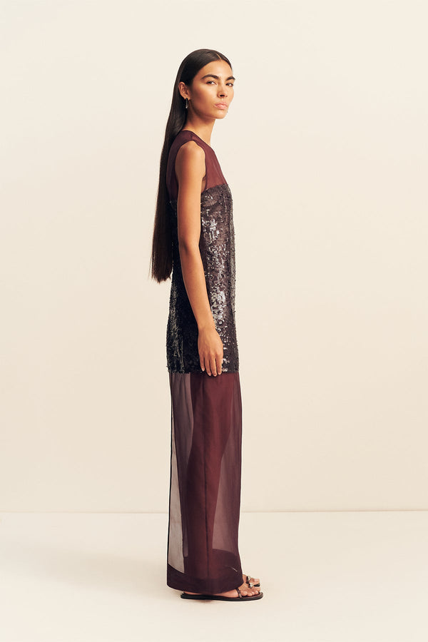 AMERIE SILK SEQUIN MAXI DRESS - PORT ROYALE