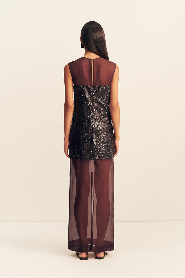 AMERIE SILK SEQUIN MAXI DRESS - PORT ROYALE