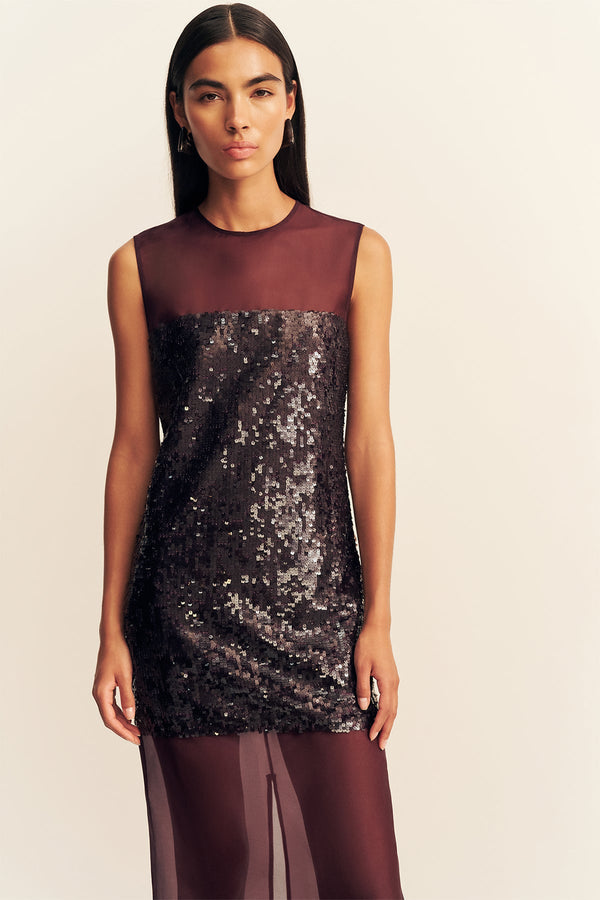 AMERIE SILK SEQUIN MAXI DRESS - PORT ROYALE