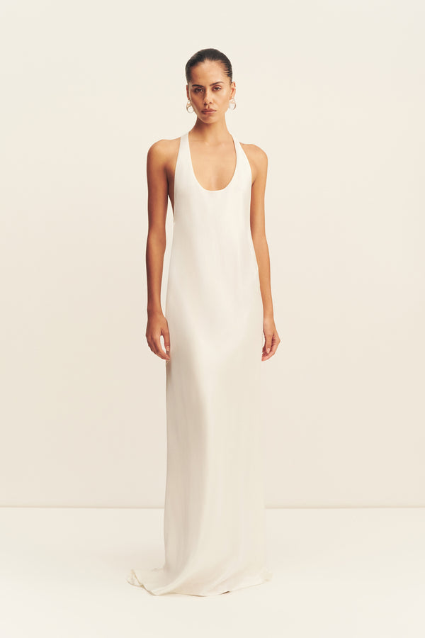 SAVANNA RACER BACK GOWN - IVORY