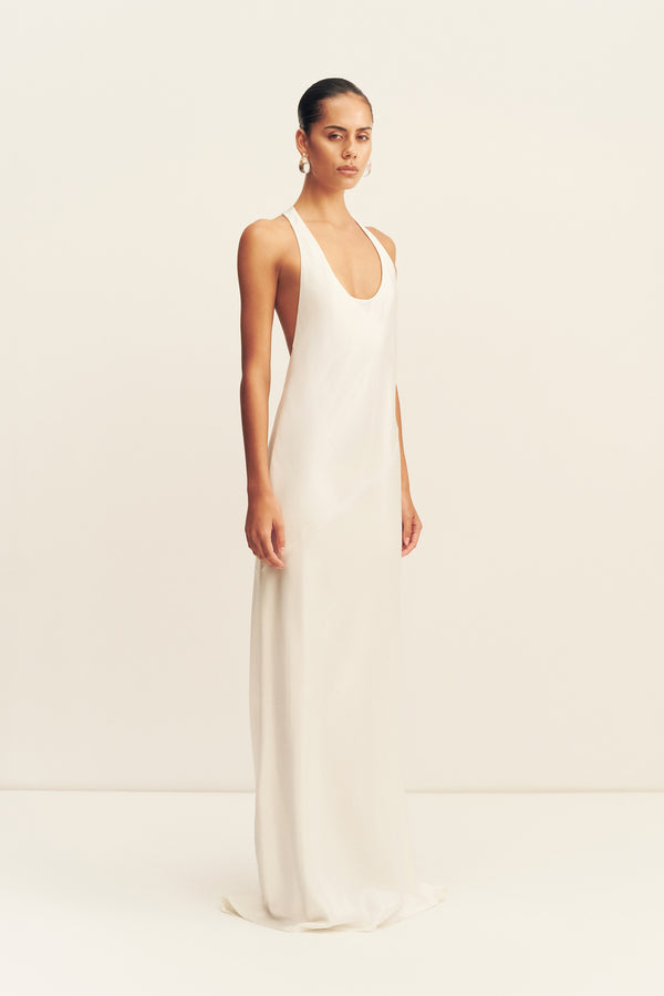 SAVANNA RACER BACK GOWN - IVORY