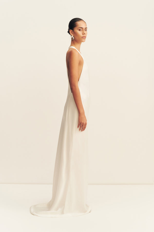 SAVANNA RACER BACK GOWN - IVORY