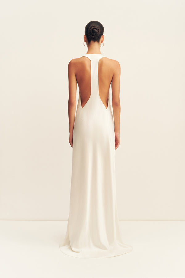 SAVANNA RACER BACK GOWN - IVORY