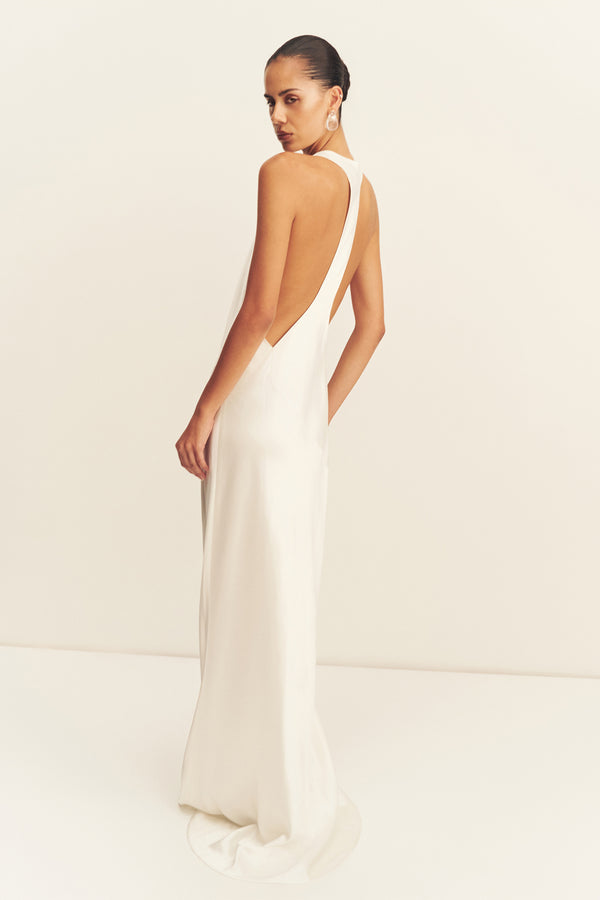 SAVANNA RACER BACK GOWN - IVORY
