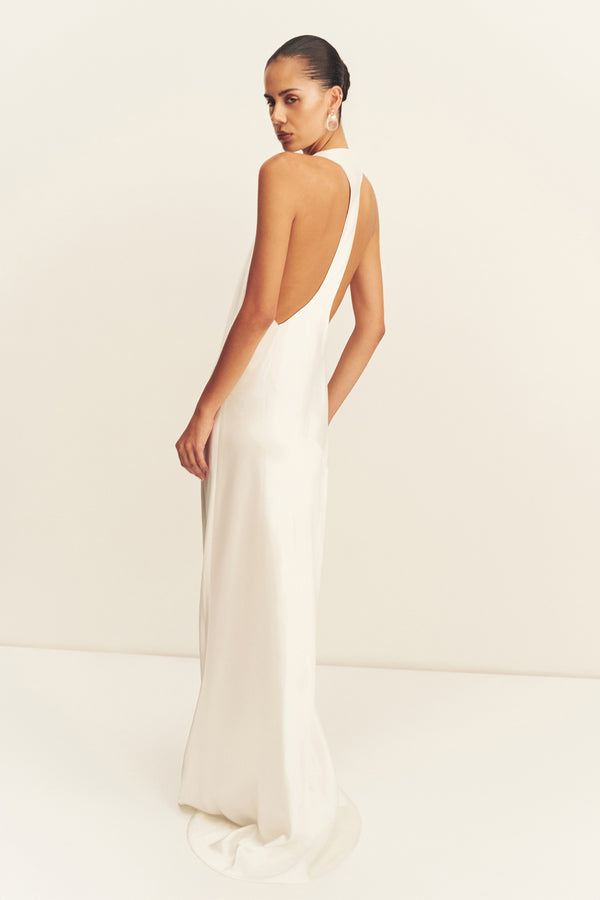 SAVANNA RACER BACK GOWN - IVORY