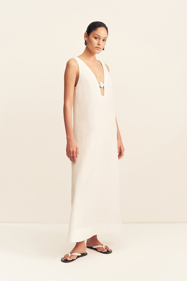 PALOMA PLUNGED MAXI DRESS - IVORY