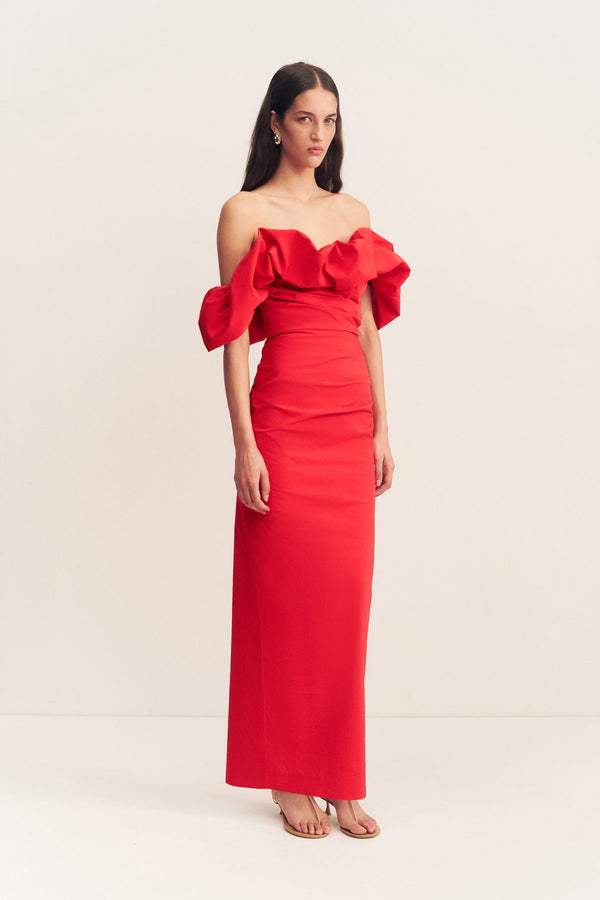 Campbell Off Shoulder Bubble Maxi Dress | Goji | Dresses | Shona Joy Shona Joy US Campbell Off Shoulder Bubble Maxi Dress | Goji | Dresses | Shona Joy Shona Joy US