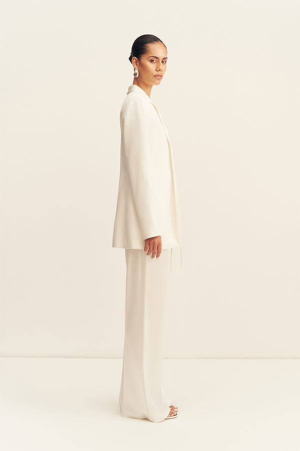 SOLANA TUXEDO TIE BLAZER - IVORY