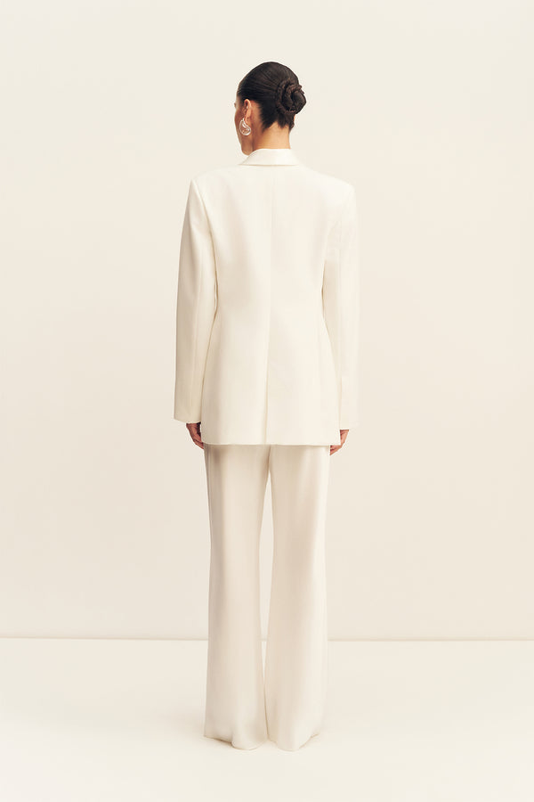 SOLANA TUXEDO TIE BLAZER - IVORY