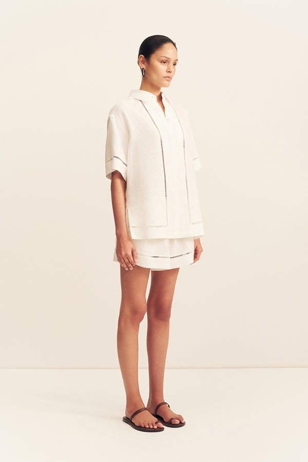 TOMMY LINEN SHIRT - IVORY