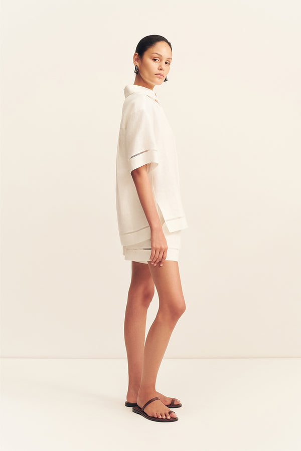 TOMMY LINEN SHIRT - IVORY