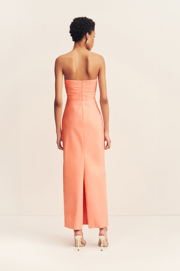 LANI STRAPLESS DRAPED MAXI DRESS - PEACH_B