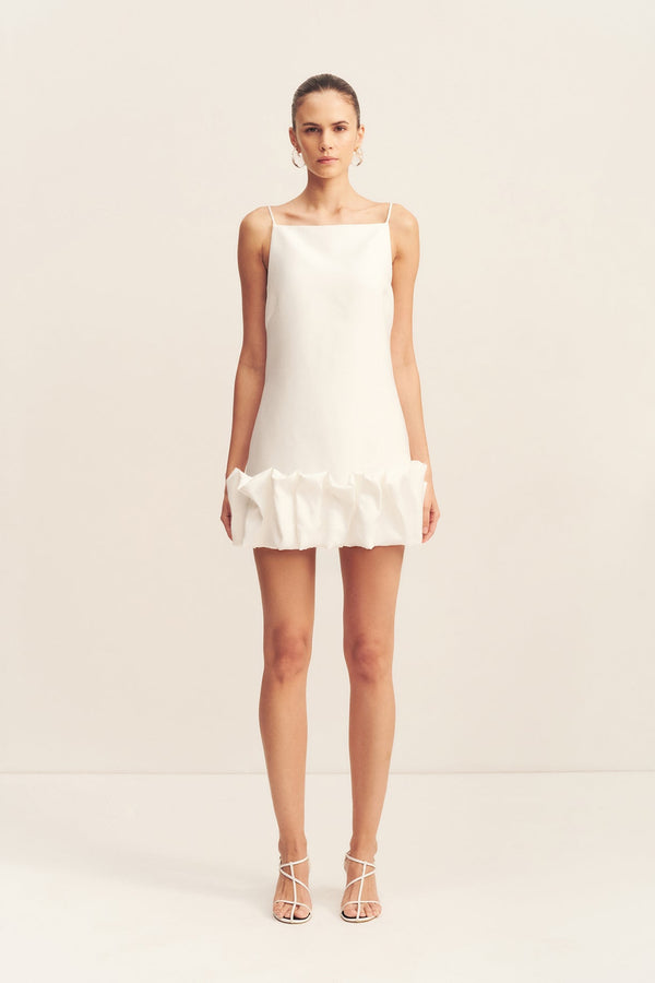 OTIS BUBBLE HEM MINI DRESS - IVORY_F