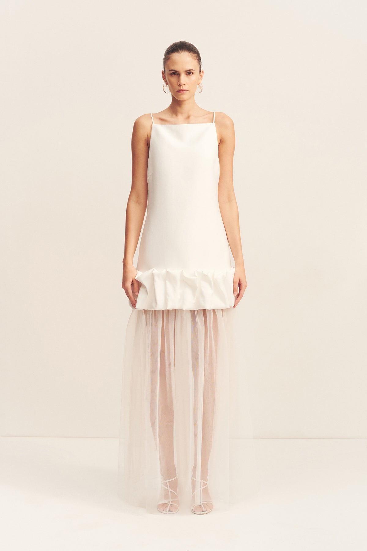 Otis Bubble Hem Mini Dress | Ivory | Dresses | Shona Joy – Shona