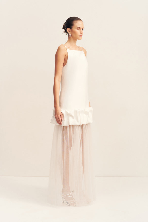 HALO SHEER MAXI SKIRT - IVORY
