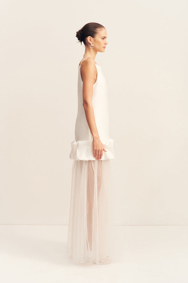 HALO SHEER MAXI SKIRT - IVORY