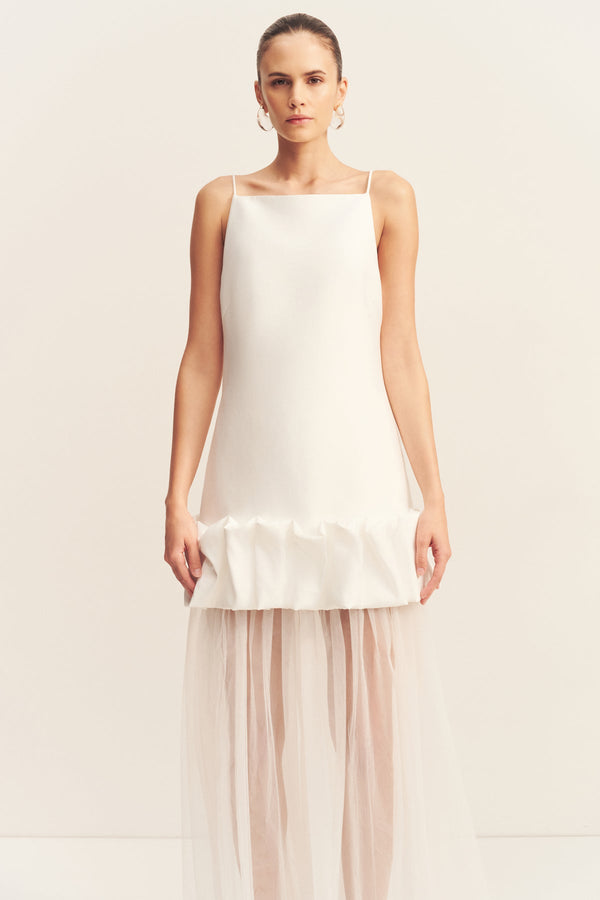 HALO SHEER MAXI SKIRT - IVORY