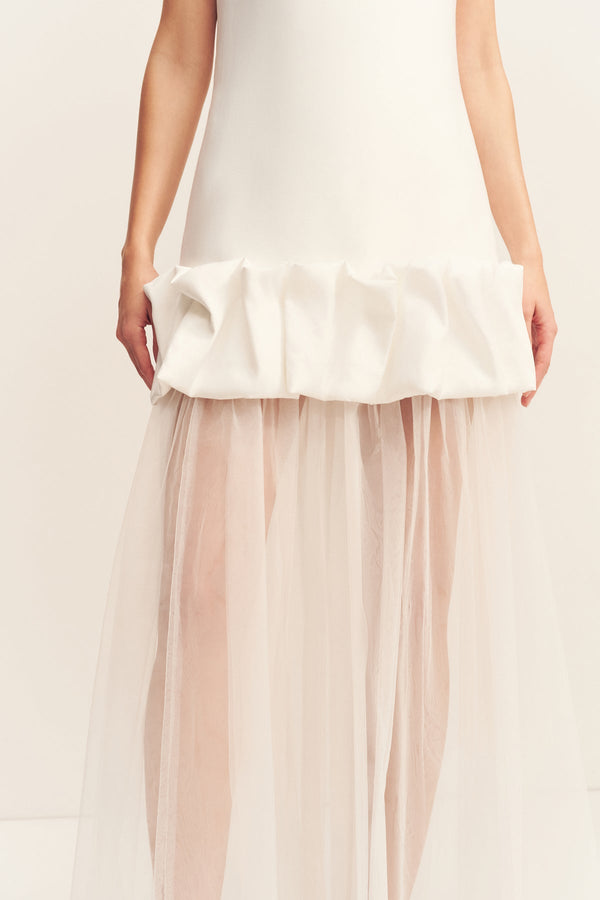 HALO SHEER MAXI SKIRT - IVORY