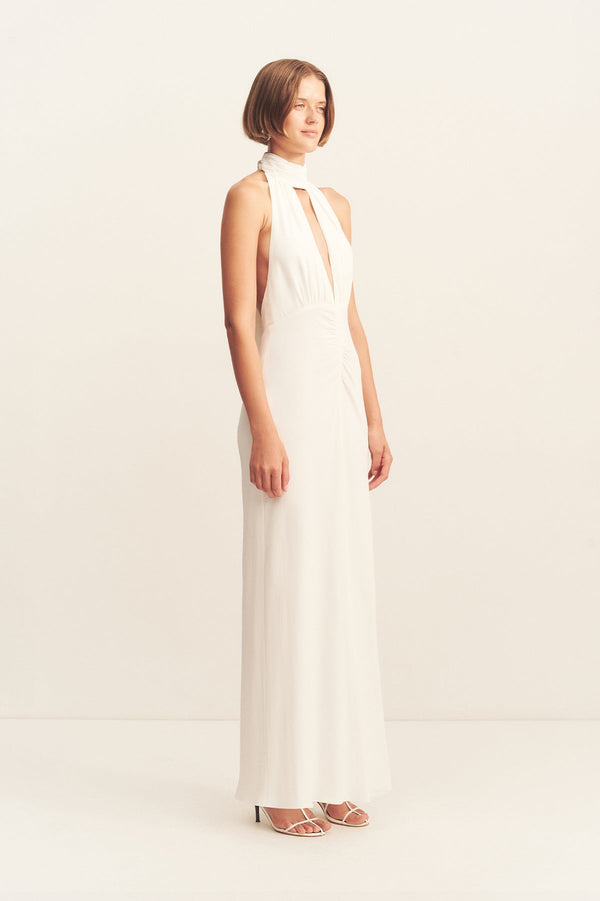 RIO HALTER NECK MAXI DRESS - IVORY