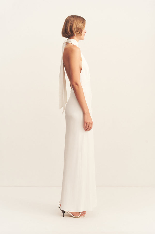 RIO HALTER NECK MAXI DRESS - IVORY