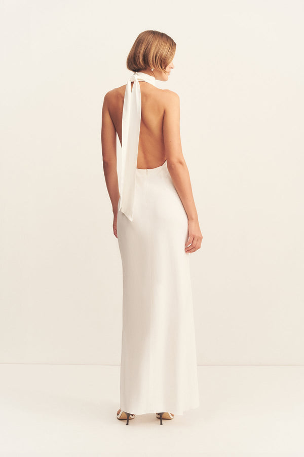 RIO HALTER NECK MAXI DRESS - IVORY
