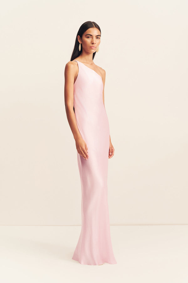 Shona Joy - La Lune One Shoulder Cowl Back Maxi Dress - Blossom