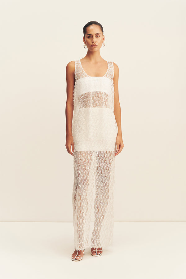 TALITHA FRINGE MAXI SKIRT - IVORY_F