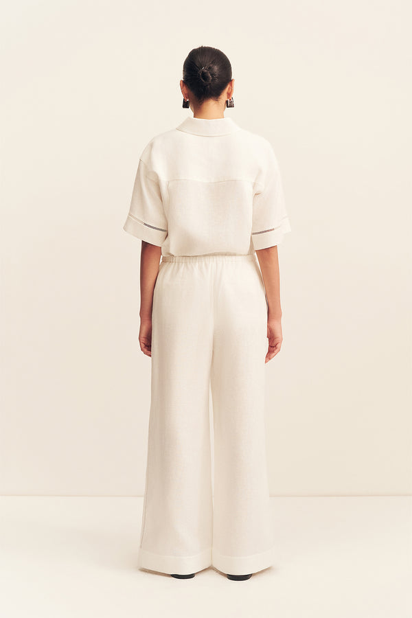 TOMMY LINEN PANT - IVORY