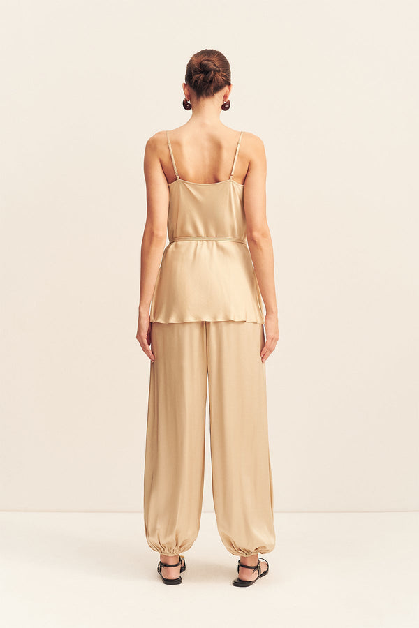 AGNES COWL NECK TUNIC WITH BELT - OAT
